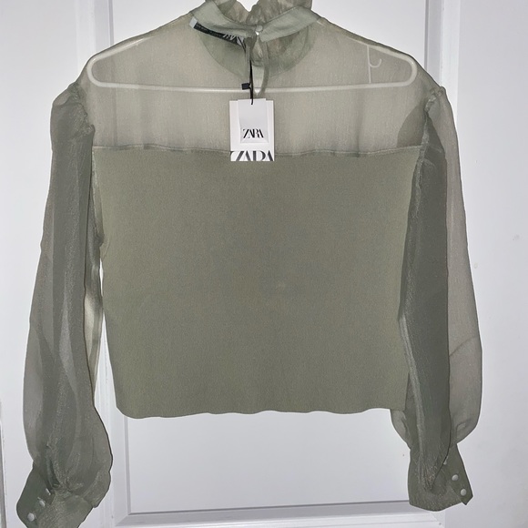 Zara Organza Knit top - Picture 2 of 13